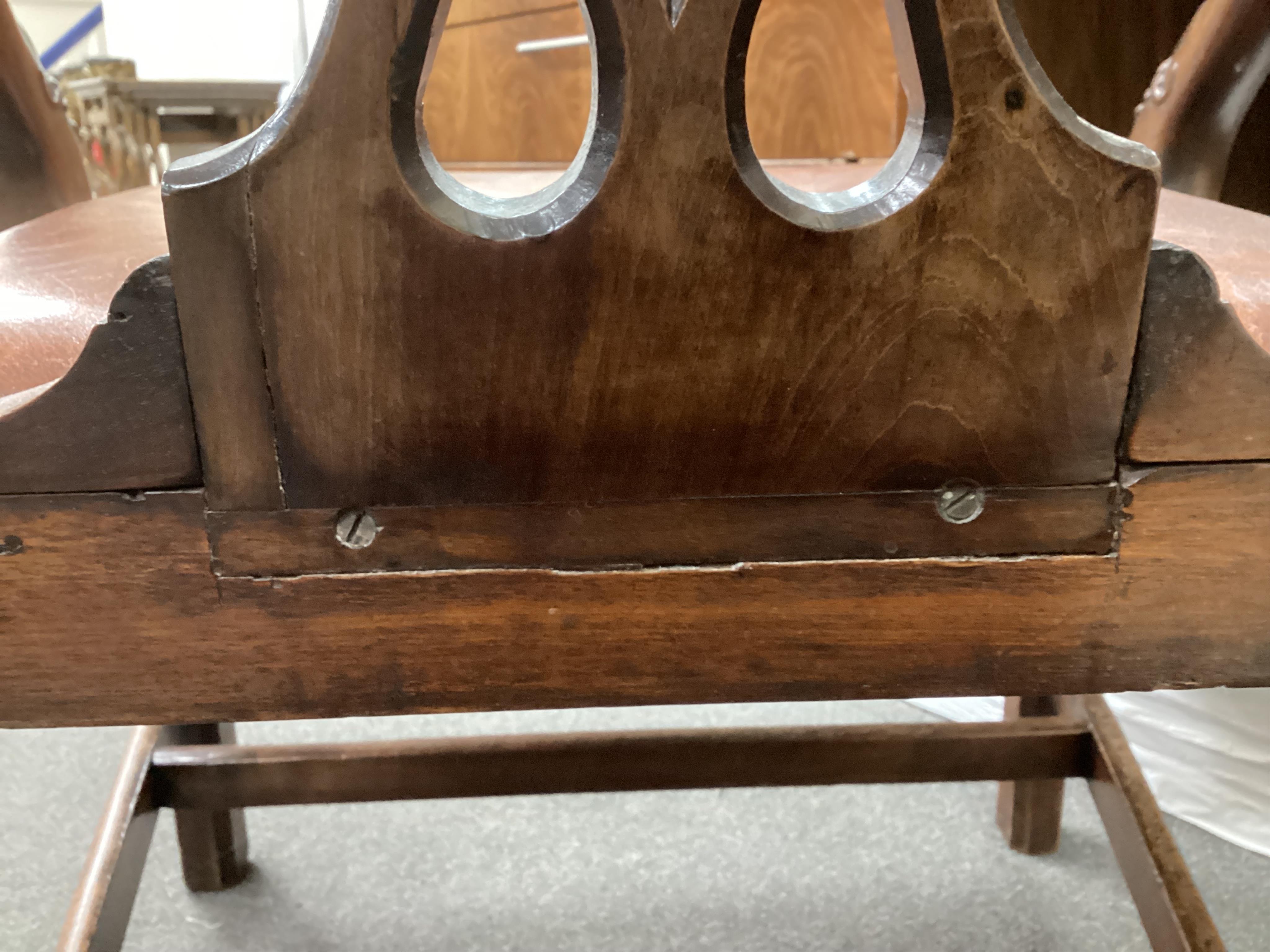 A George III Chippendale design mahogany elbow chair, width 65cm, depth 51cm, height 95cm